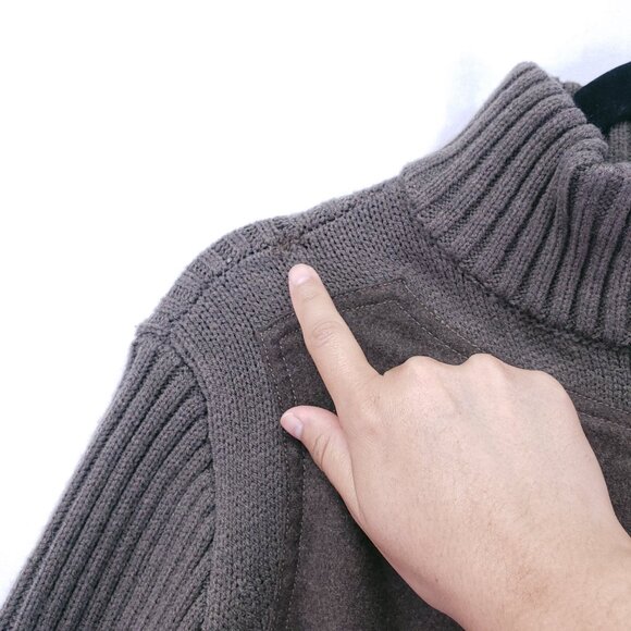 Kuhl Merino Wool Blend Brown Mock Neck Full-Zip Sweater Jacket Zipper Pockets XS - Picture 10 of 14